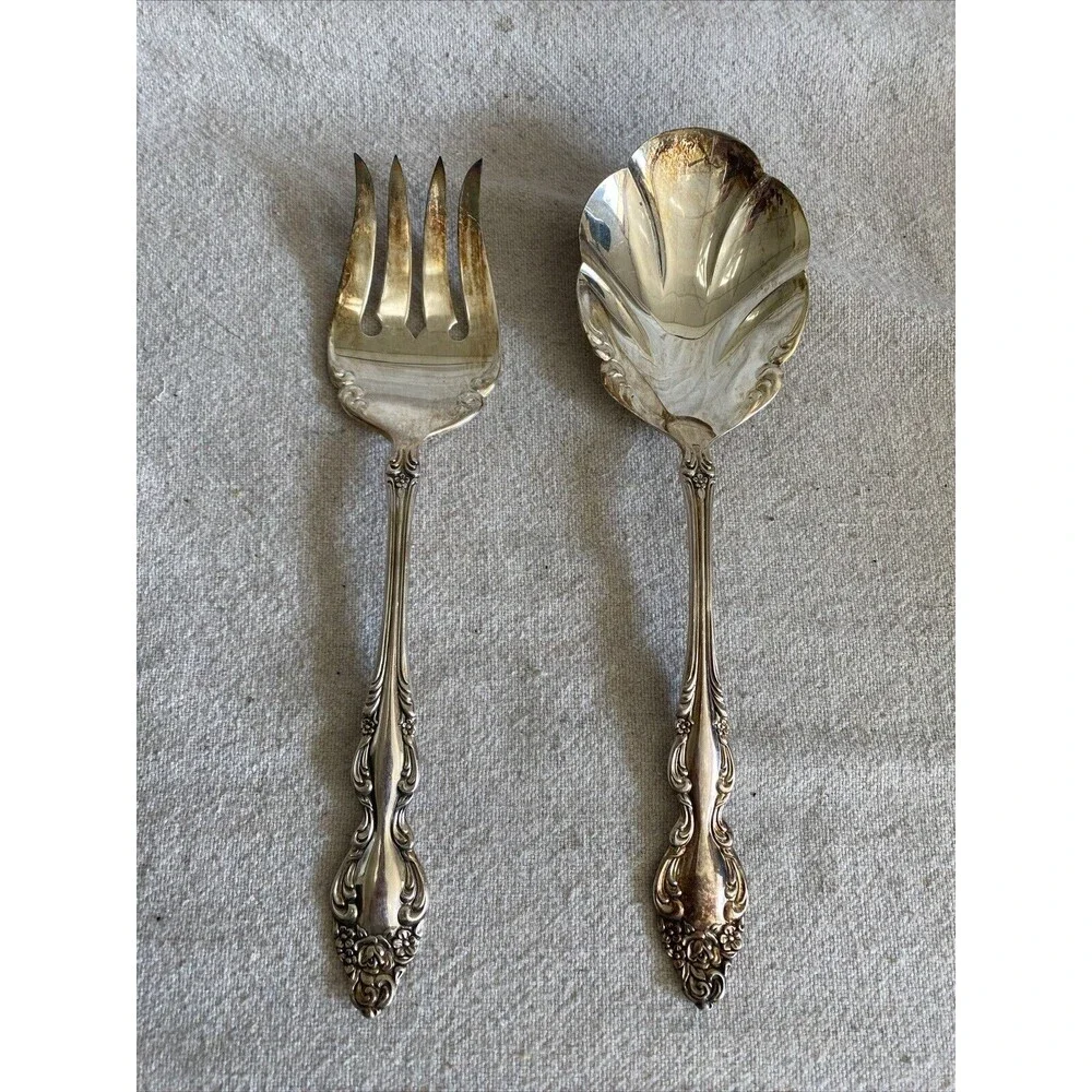 1881 Rogers Oneida Silver Electroplated Spoon & Fork Flatware Kitchen Ornate